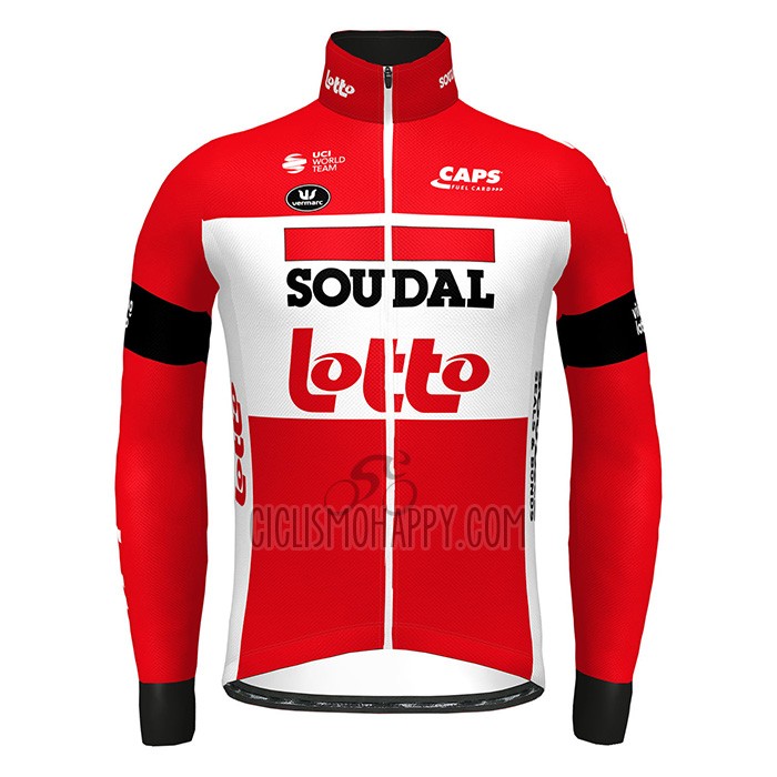 Lotto Soudal Cycling Jersey Bib Tight 2022 Long Sleeve Red